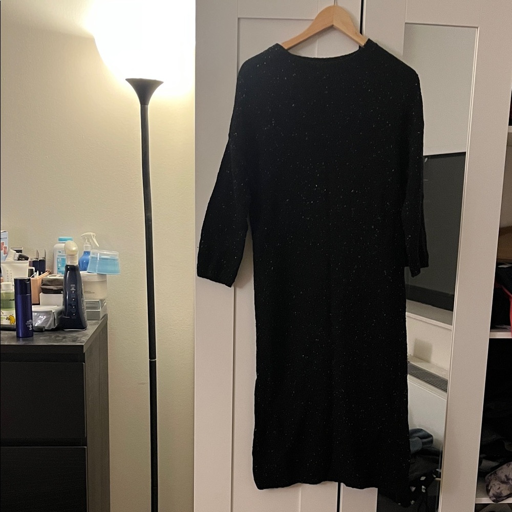 Massimo Dutti Black Long Sleeve Dress